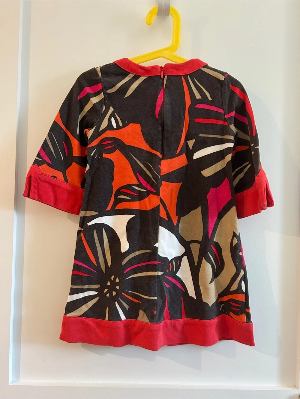 GAP Floral Knit Dress in Black, Red & Tan